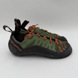 La Sportiva Tarantulace Men's Size 7.5 Climbing Shoes Olive/Tiger Womens 8.5